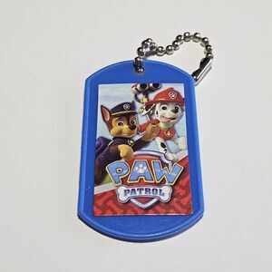 Dog Tag Keychain Paw Patrol Dog Pet Ball Chain Plastic Fob Charm Blue